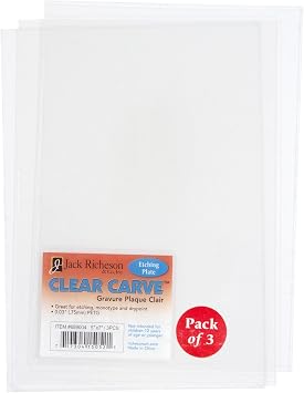 Jack Richeson 689004 Clear Carve 3 Pack Etching Plate, 5" X 7"