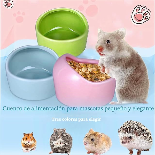 Foto 6 de 7 de Hámster Tazón de Cerámica Tazón de Cerámica para Animales Cuencos de Alimentación para Hámster Cuencos…