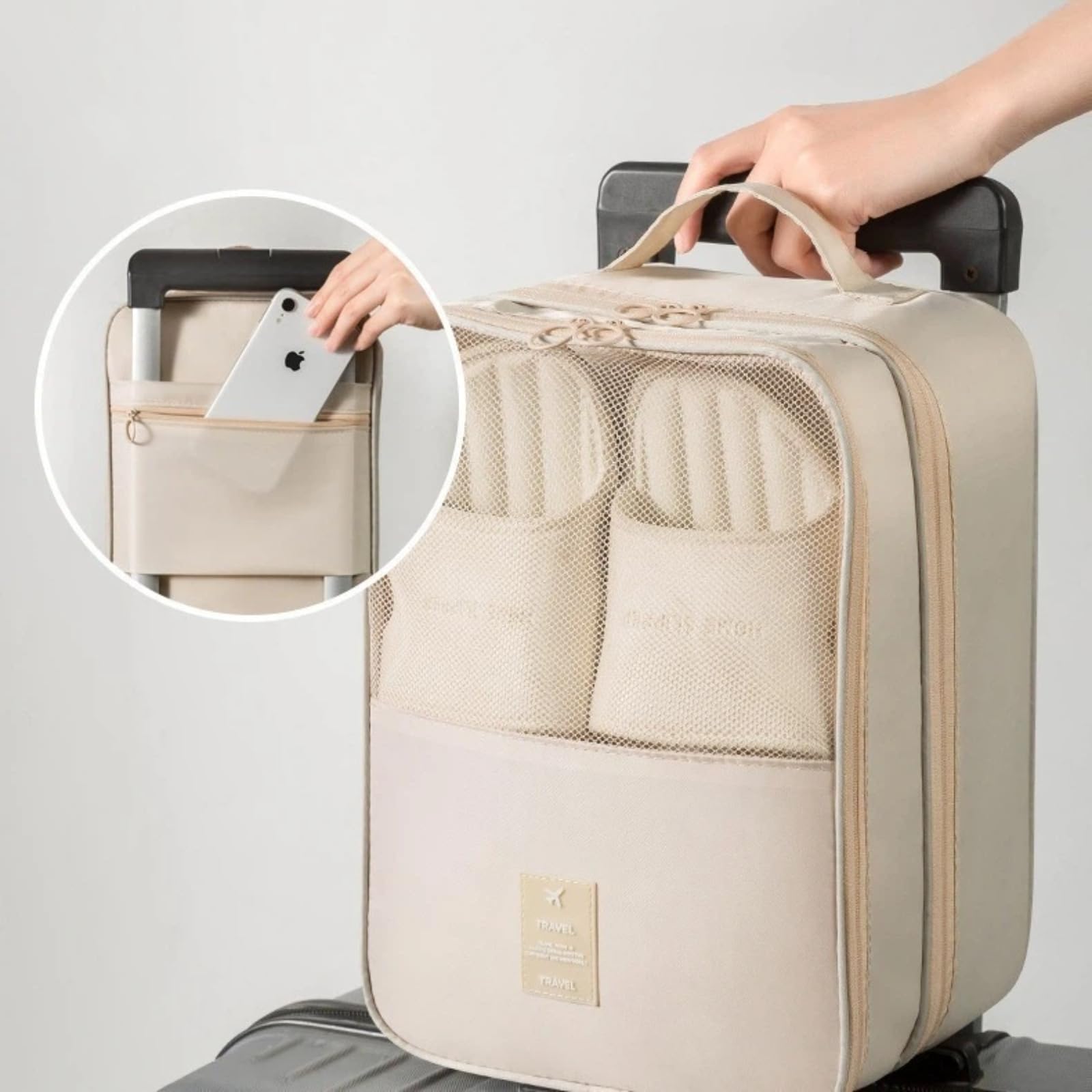 Bagagli portatili da viaggio d'affari, borsa per scarpe, Blu scuro, M, Riutilizzabile