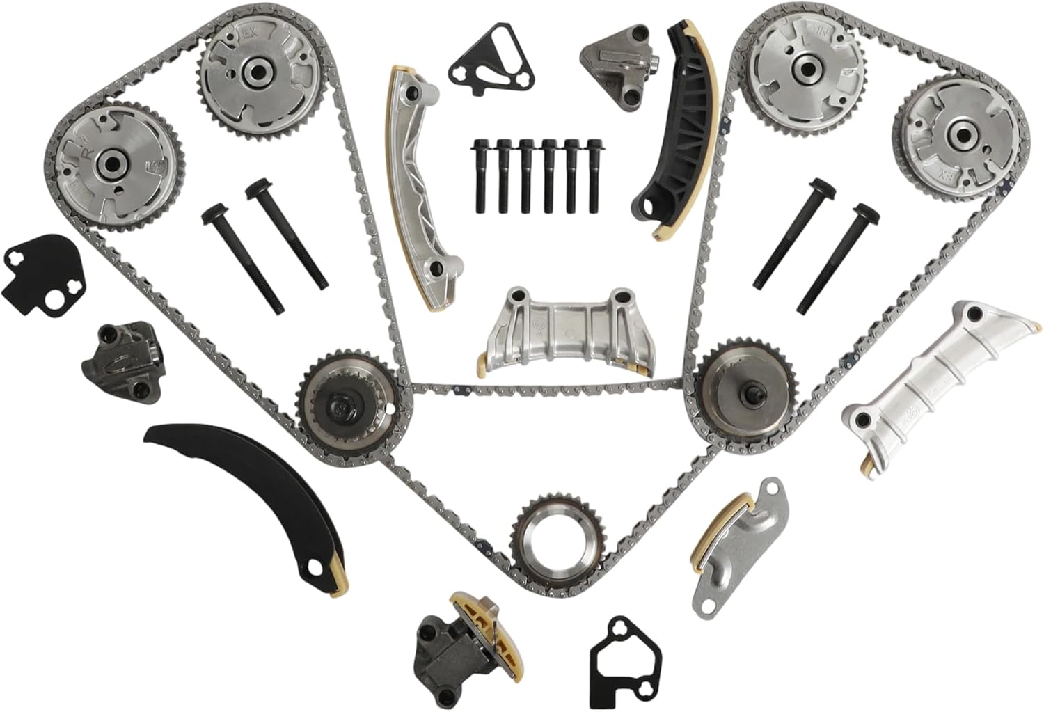 3.6 Timing Chain Kit w/VVT Sprocket for Chevy Equinox Malibu Traverse Camaro GMC Acadia Cadillac CTS SRX Buick Enclave Lacrosse 2.8L 3.0L 3.6L 2007-2022 V6 9-0753S 9-0753sx