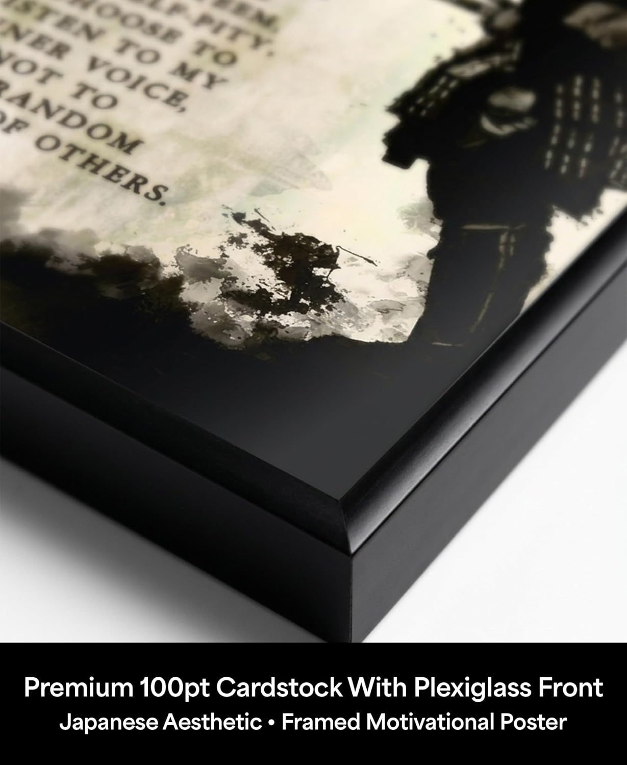 AMERICAN LUXURY GIFTS Samurai Motivational Wall Art – Warrior Poster for Office & Gym – Stoic Bushido Decor for Men & Dojo – Discipline Quote Print – 11x17 Black Framed – Made in USA Archival Matte