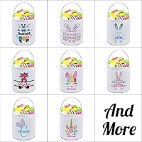 Vista 2 de Cesta de Pascua personalizada con nombre para niñas y niños, cesta de conejo de Pascua personalizada, bolsas de regalo para caza de huevos de Pascua