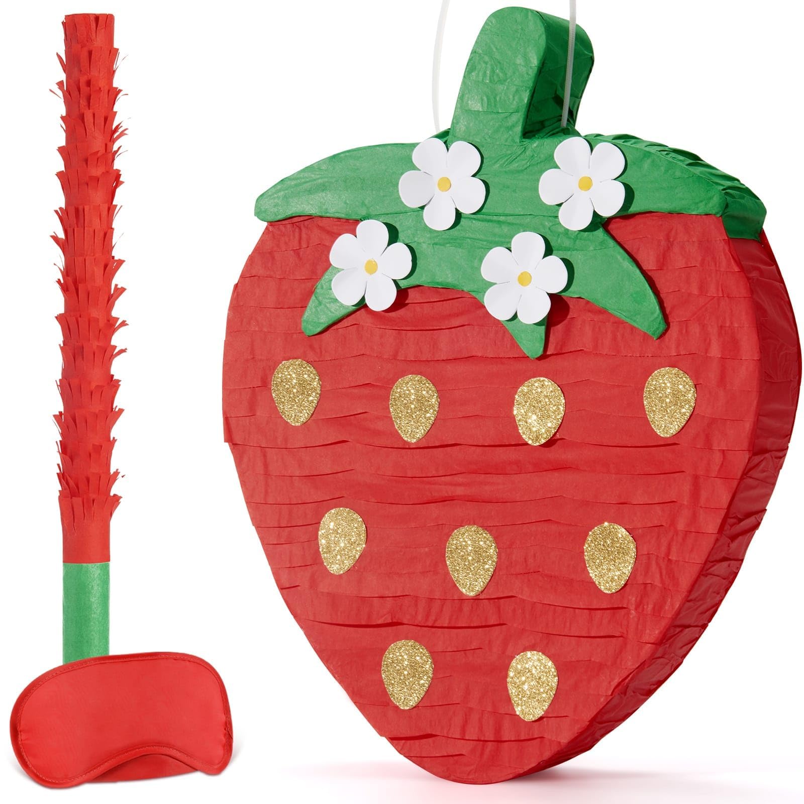 Striscione con fragole, striscione dolce con bacche, ghirlanda di fragole glitterate, fornitura a tema fragola per compleanno baby shower decorazione