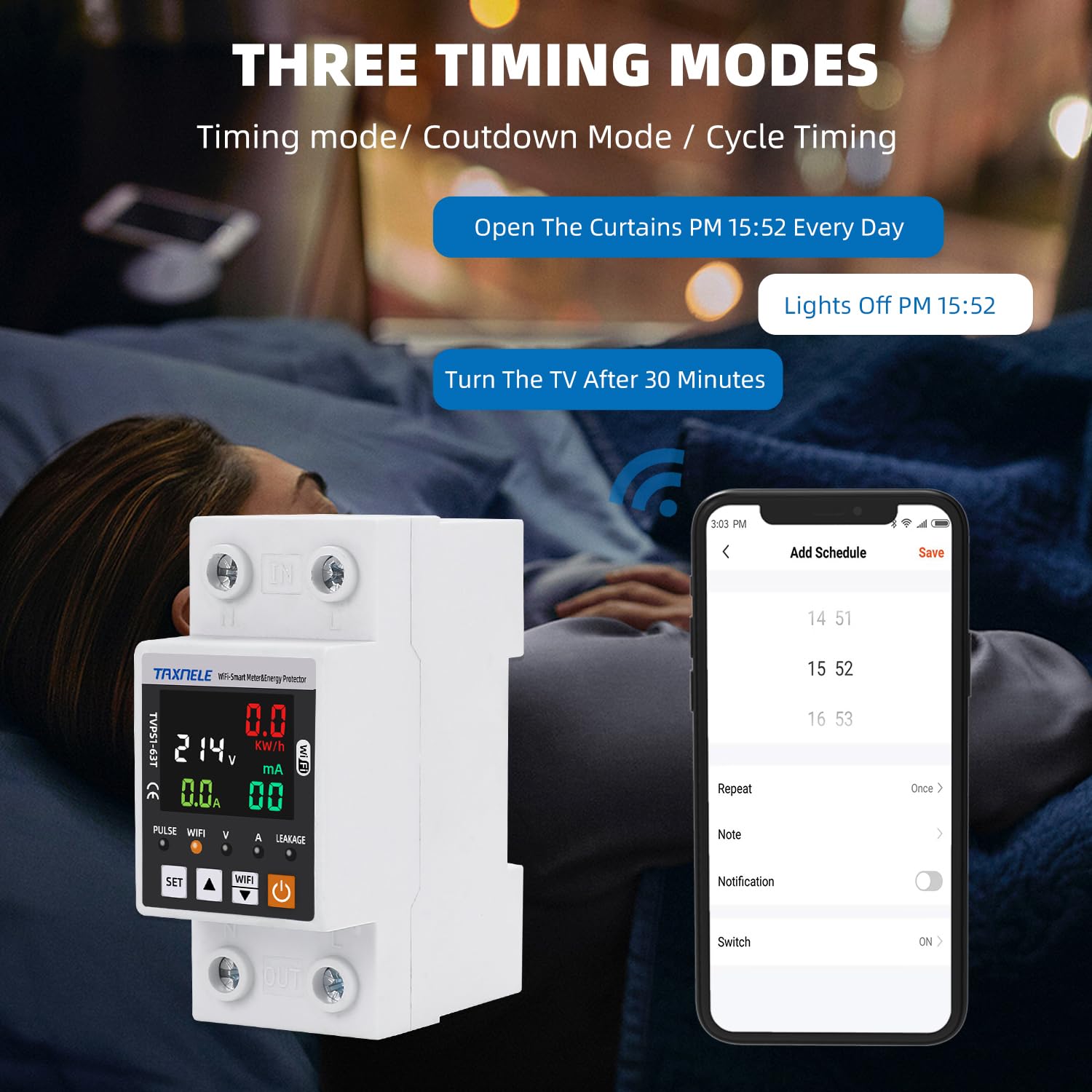 Tuya WIFI Din Rail Energiemeter Smart Switch Afstandsbediening Digitale