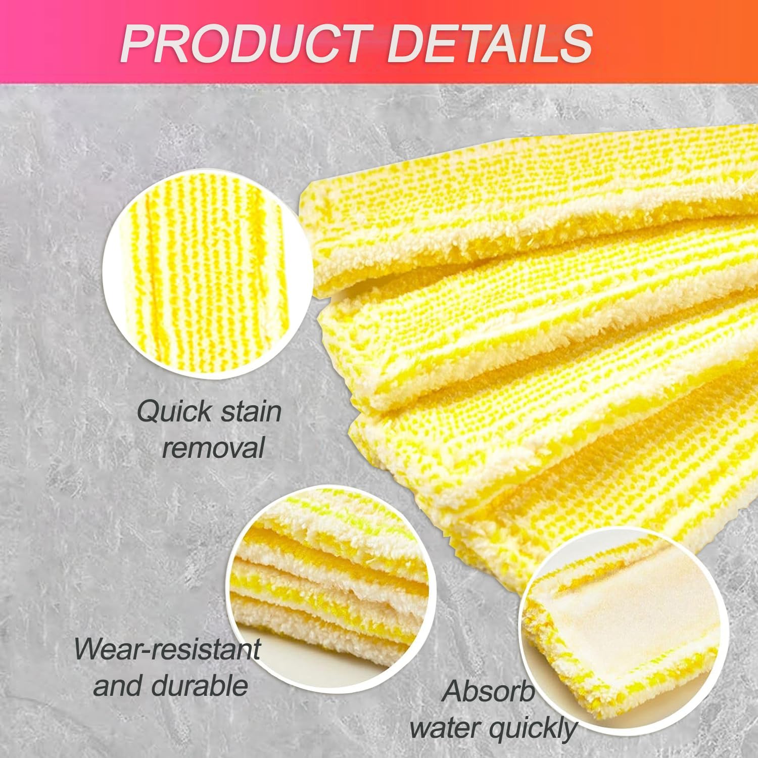 4 Stück Ersatz Wischpads Für Kärcher Fenstersauger - Gelbe Mikrofaser Für WV2 WV5 WV6
