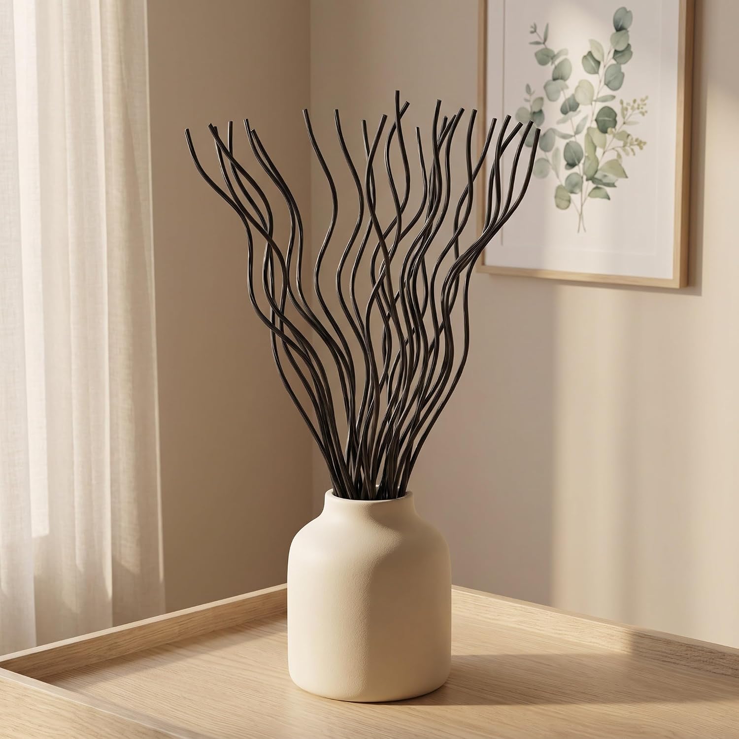 50pcs Black Rattan Reed Diffuser Sticks 7.9 Inch Replacement Set