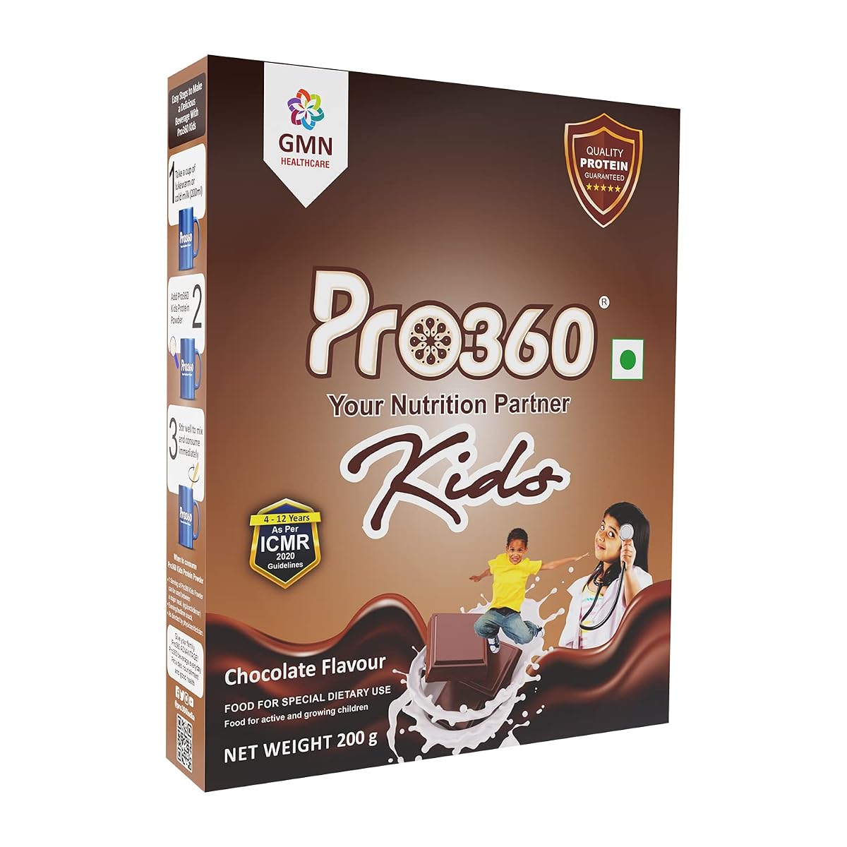 Pro360 Kids Nutrition & Protein Health Supplement Powder for Growing Children,