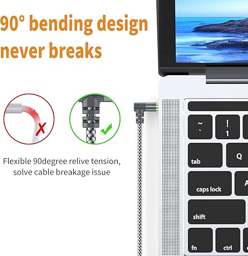 Miniatura 2 de Paquete de 2 cables auxiliares TRS de 6.6 pies, cables auxiliares de 90 grados derecho de 0.138 in de nailon trenzado de 1/8 para automóvil