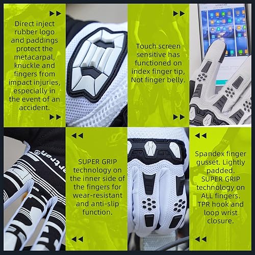 Miniatura 5 de Seibertron - Guantes unisex para bicicleta BMX MX ATV MTB, guantes para bicicleta de montaña, ciclismo, todoterrenoDirt Bike, guantes de carretera