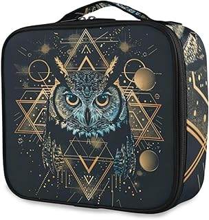 ALAZA Búho dorado círculos geométricos triáng...