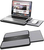 AboveTEK Portable Laptop Lap Desk with Retractable Mouse Pad, Non-Slip Heat Shield, Fits 15.6" Laptops - Bed, Couch, Travel Stand