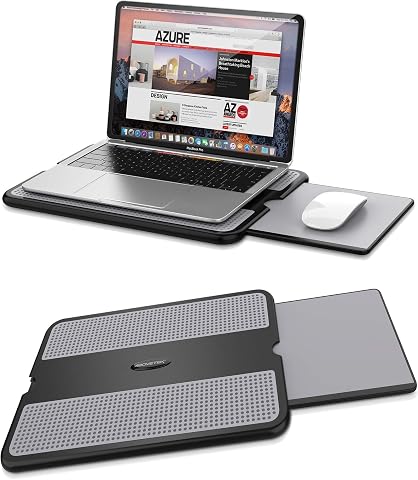 AboveTEK Portable Laptop Lap Desk with Retractable Mouse Pad and Heat Shield
