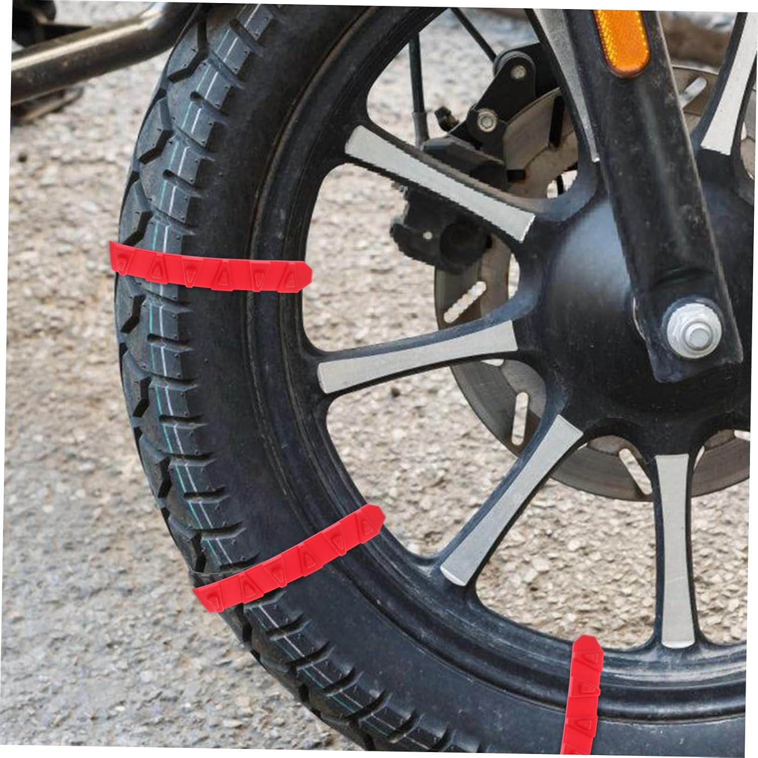 10Pcs Nylon Tire Chains for Motorcycles Electric Bikes Scooters Skid Snow Cables for Two Wheeled Three Wheeled Vehicles Durable Traction for Winter Driving