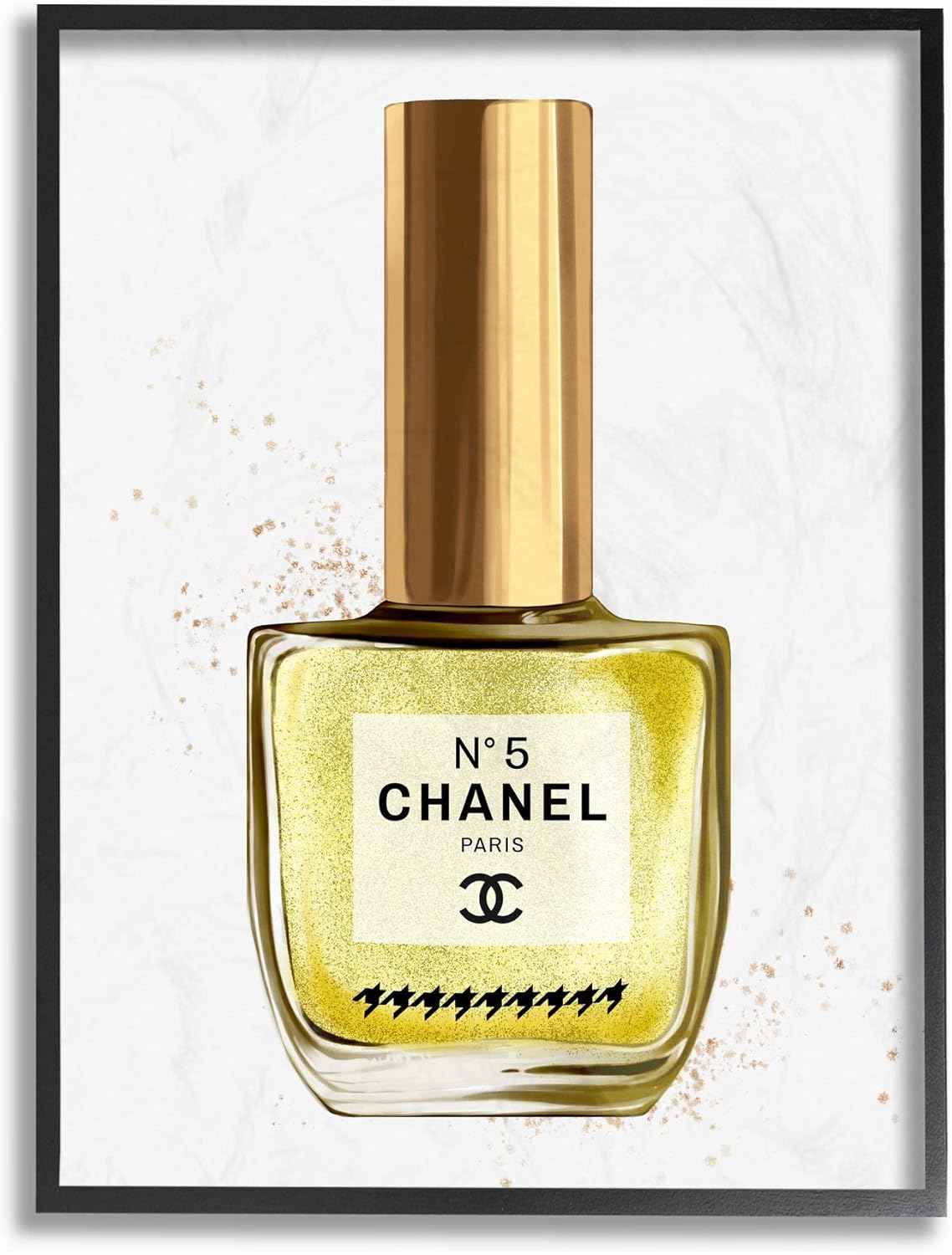Stupell Industries Makeup Nail Polish Yellow Gold Fashion Design Framed Wall Art, Multi-Color