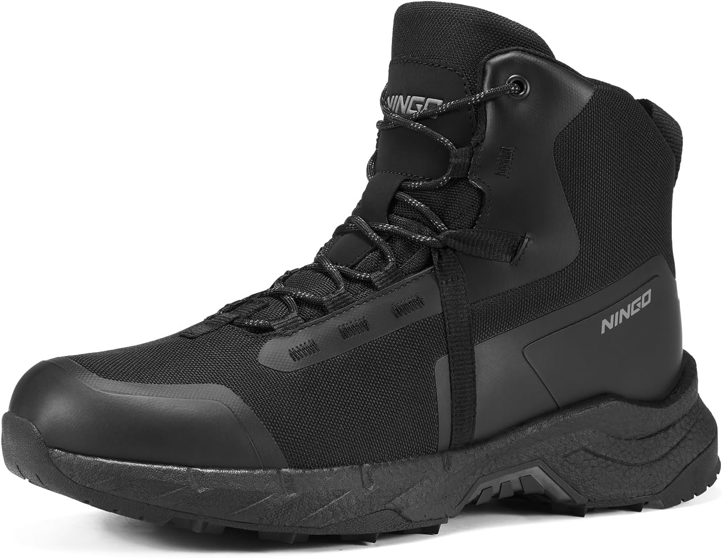 NINGO Soft Toe Waterproof Work Boots for Men, Lightweight Comfortable Hiking Shoes for All Day, Non Slip Breathable Military Tactical Army Boots for Motorcycle, Jungle, Outdoor, Sport