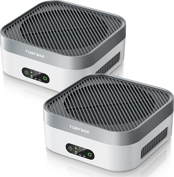 Air Purifier 2 Pack for Bedroom Up to 1200 ft2, H13 True HEPA Air Purifier for Pets Dust Dander Pollen Odor Smoke, with New Quiet Wind Wheel System, for Desk/Car/Travel