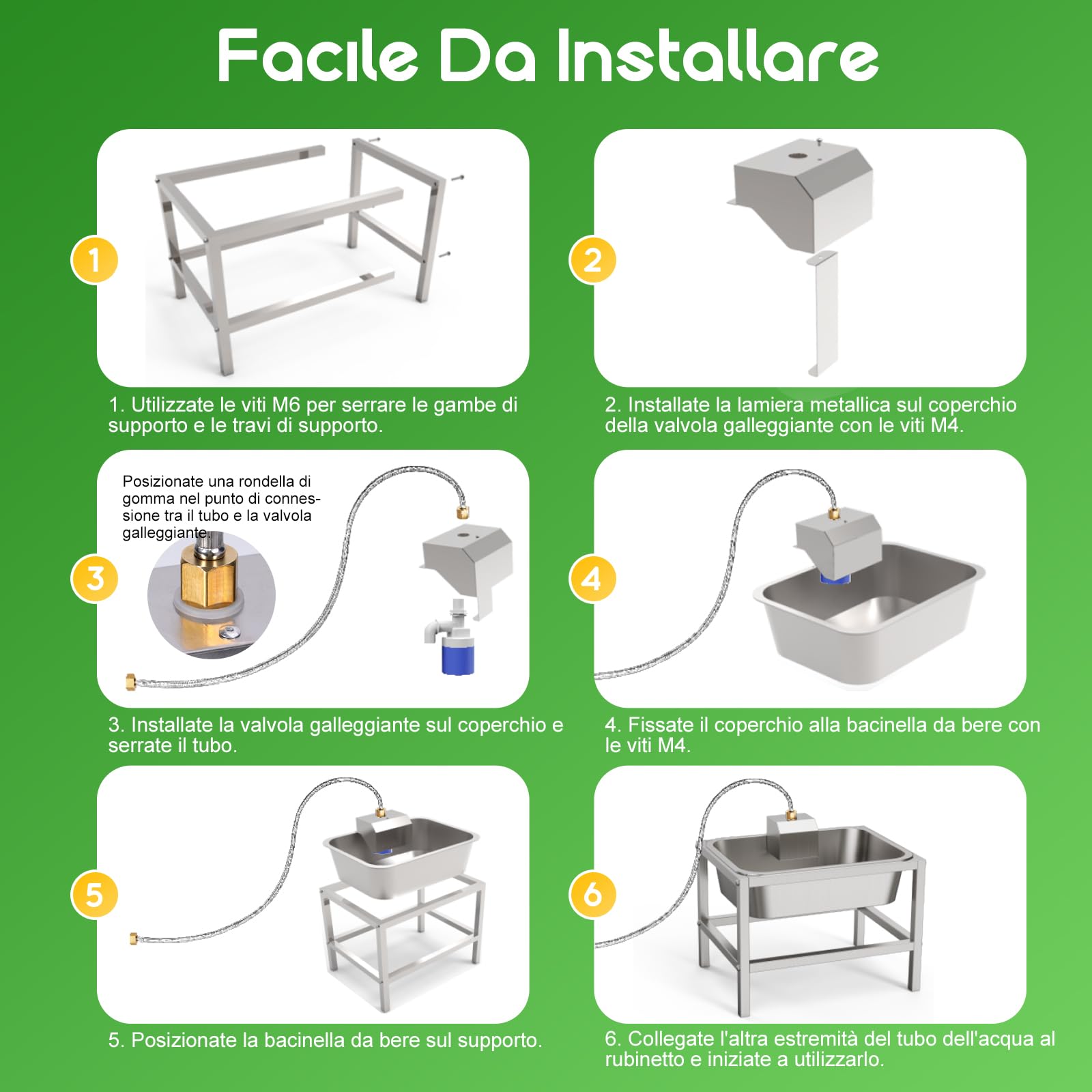 11L Abbeveratoio Automatico Cani,Ciotole Per Cagon Rialzate Con Stand In Metallo,Ciotola Galleggiante Cagonlion,Acciaio Inox Abbeveratoio per Cani da Esterno Gran Capacità per Cagon Medi E Grandi