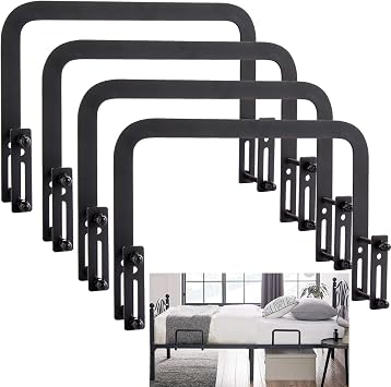 STARVAST 4 Pack Mattress Slide Stopper, Non-Slip Metal Mattress Gripper Retainer Bar, Mattress Holder Gripper for Bed Frame to Prevent Sliding, Mattress Holder for Metal Bed Frame
