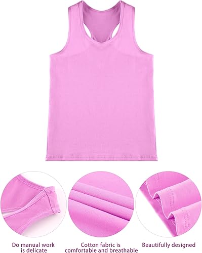 Vista 5 de Camiseta sin mangas de 3 piezas para niñas, con espalda cruzada, para bailar, gimnasia, ropa de baile