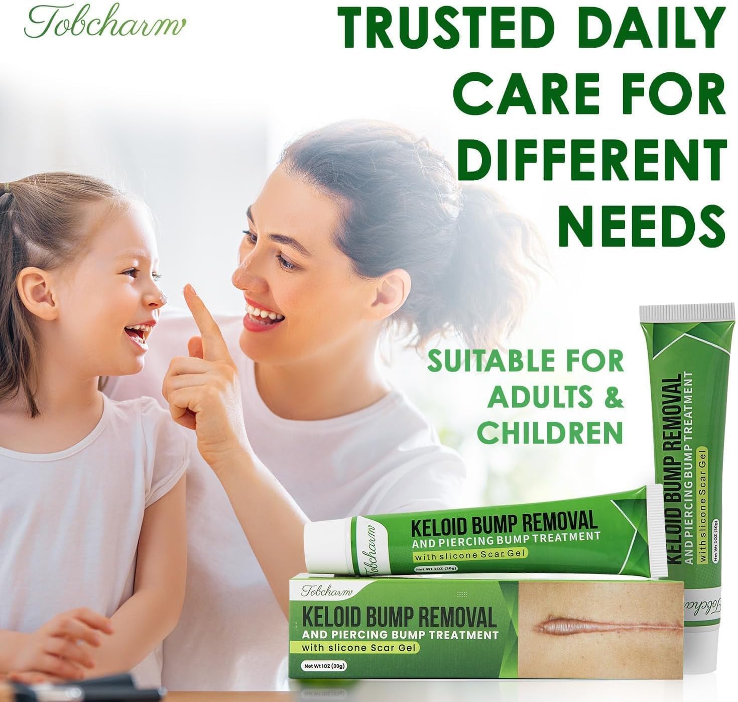 Tobcharm Silikon Hautgel Sanfte Feuchtigkeitspflege für Gesicht Körper, für eine glattere und gepflegtere Hautstruktur 30g×2