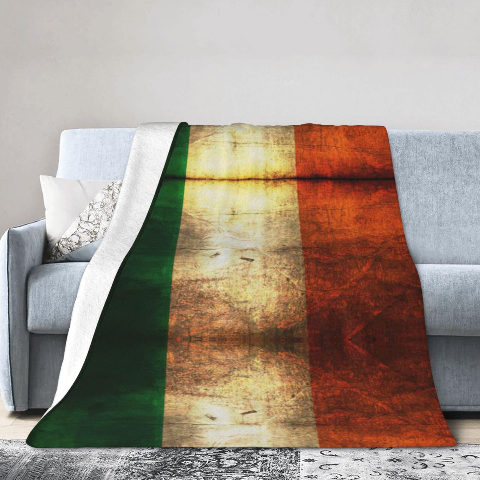 Couverture de voyage drapeau irlandais pour le camping et le lit