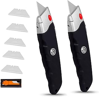 Sponsored Ad - Internet's Best Premium Utility Knife - Set of 2 - Retractable Razor Knife Set - Box Cutter