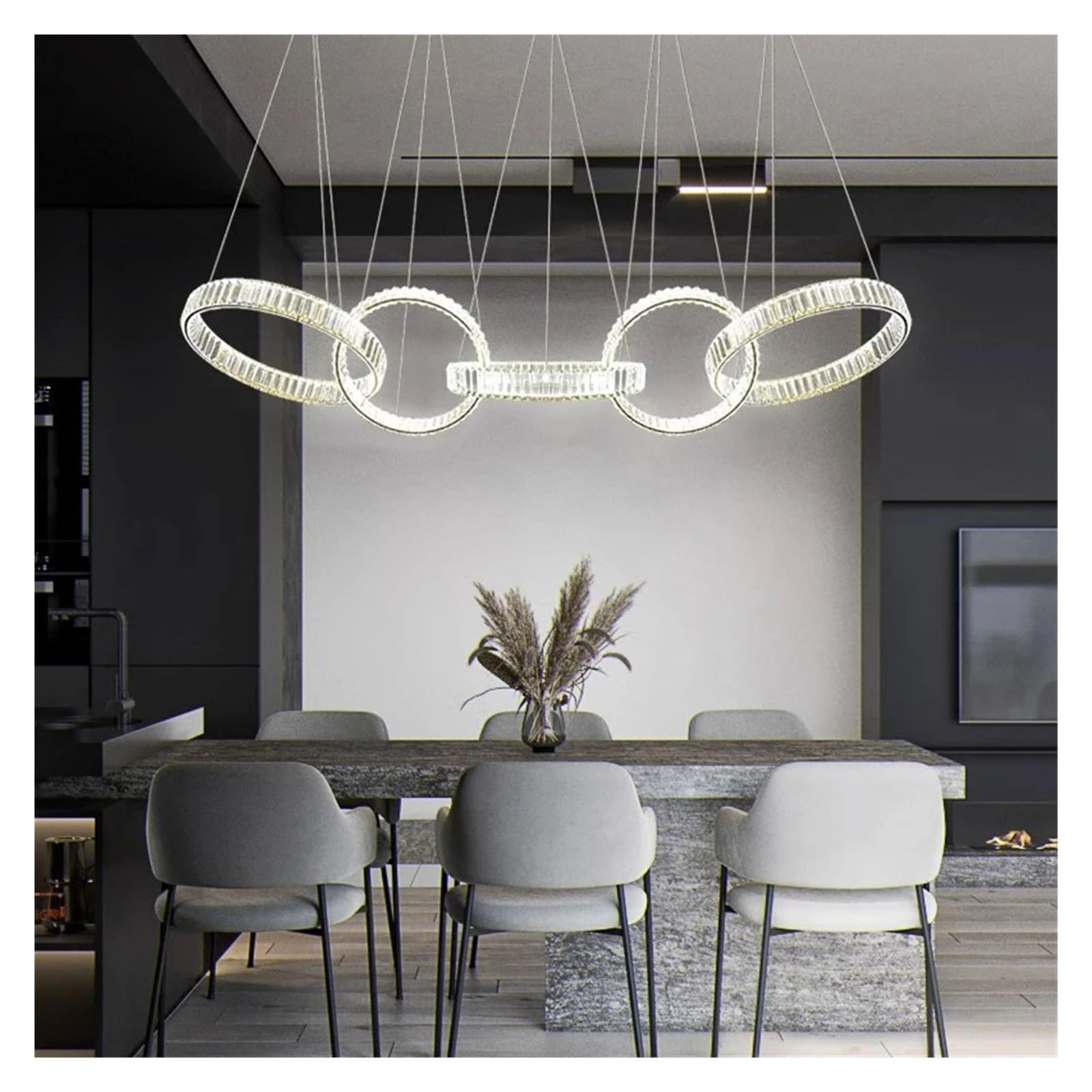 Żyrandole, oświetlenie do dekoracji domu, kryształowy salon, salon, lampa sufitowa, oświetlenie wewnętrzne, dekoracja artystyczna/ciepła biel/150 cm (ciepła biel 150 cm)