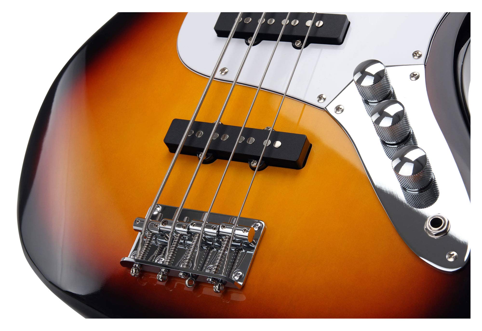 Rocktile Fatboy II SB E-Bass Sunburst - Jazz-Style E-Bass - 2 Single Coil Tonabnehmer - Korpus: Linde - Griffbrett: Palisander - Mensur: 34" Longscale - Sunburst