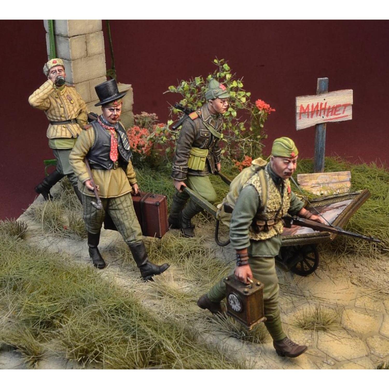 1/35 Harzfigur Modellbausätze GK 4 Figurenwagen Unmontierter und unbemalter Bausatz 307