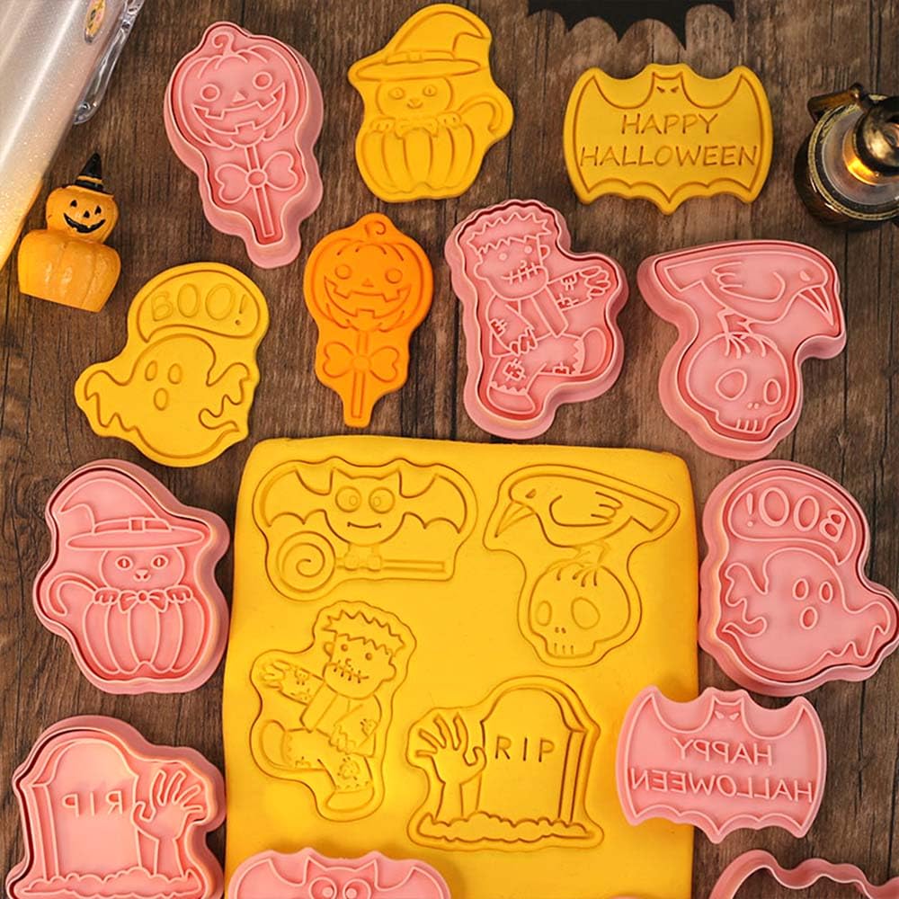 8-Piece Mini Halloween Cookie Cutter Set - 3D Ghost, Pumpkin, Bat & Skull Designs For Cookies & Decorating - View #13