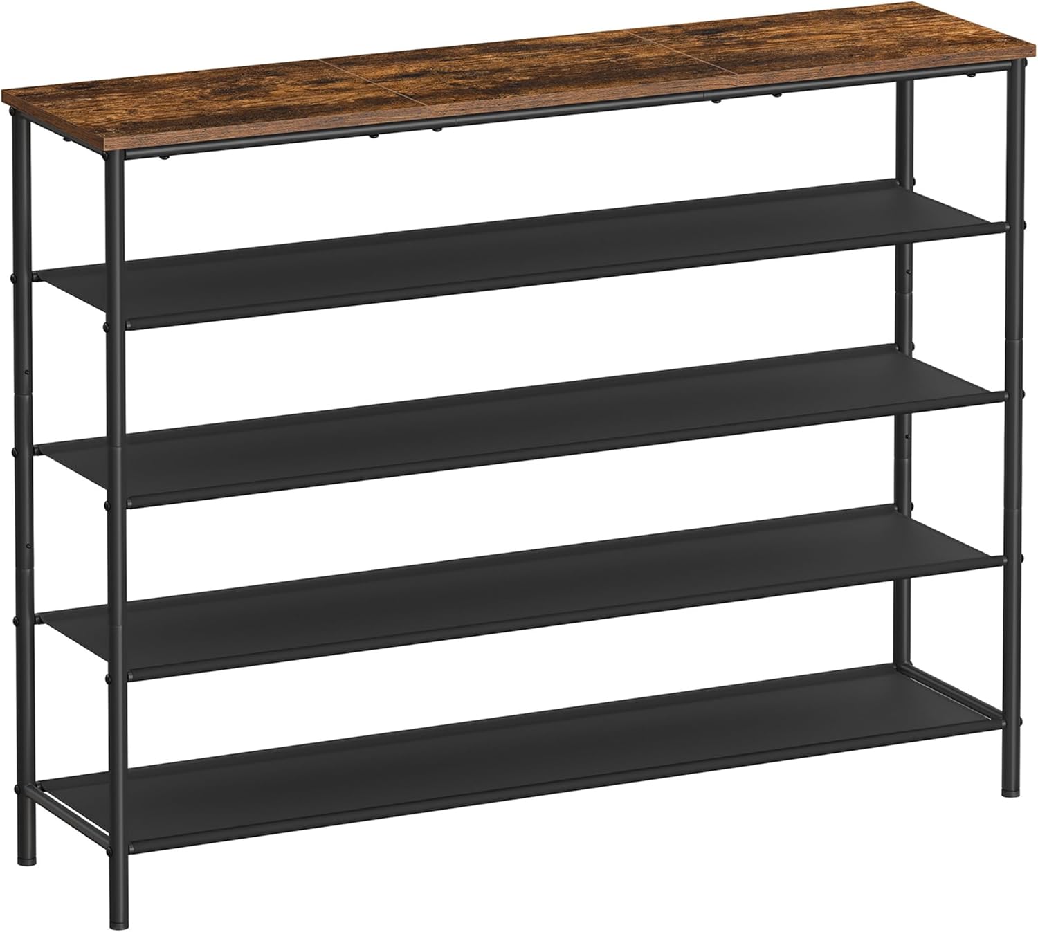 VASAGLE 5 Tier Shoe Rack Space Saving Entry Area 4 Fabric Shelves Large