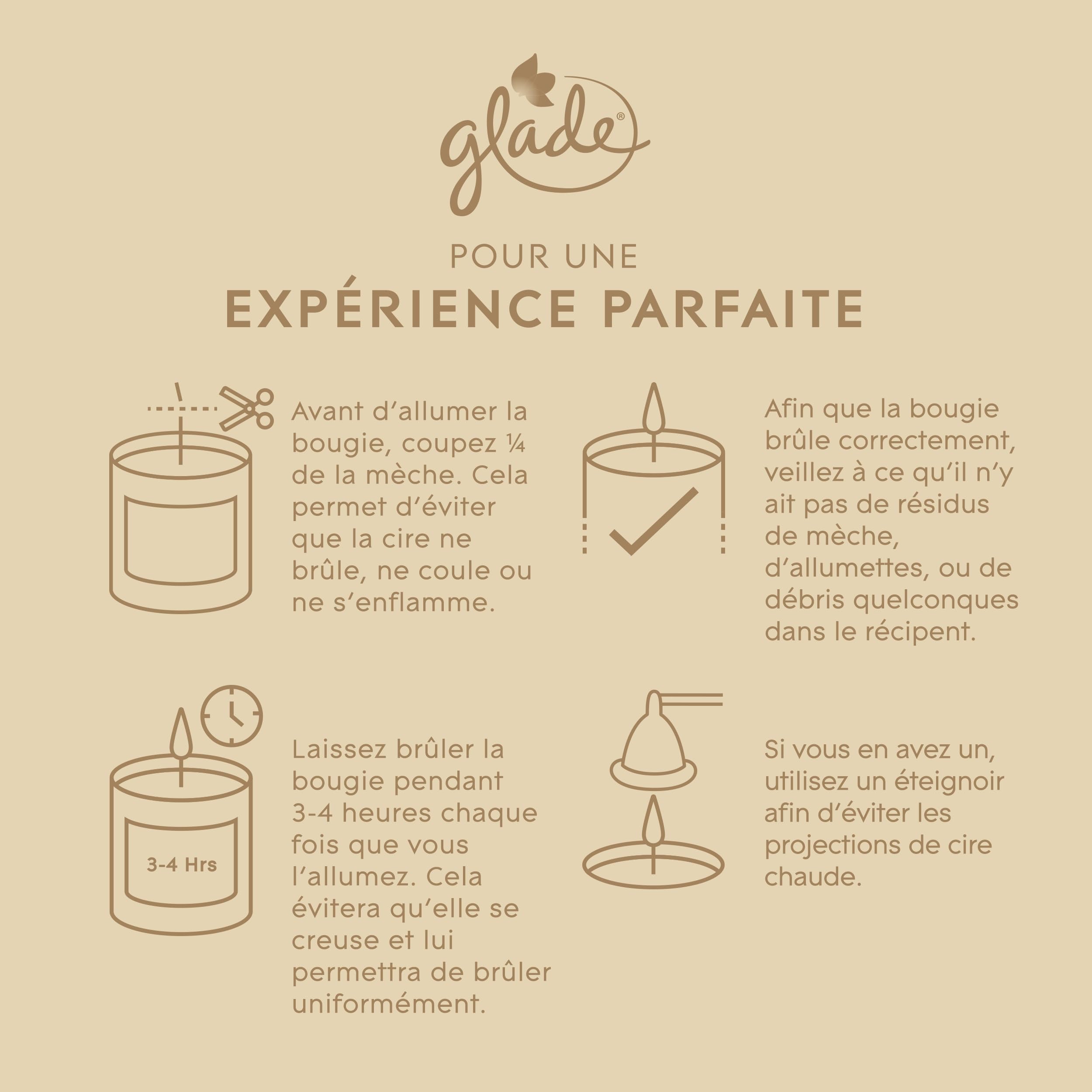 GLADE® AROMATHÉRAPIE BOUGIE PURE HAPPINESS ORANGE & NÉROLI - sans huile de palme