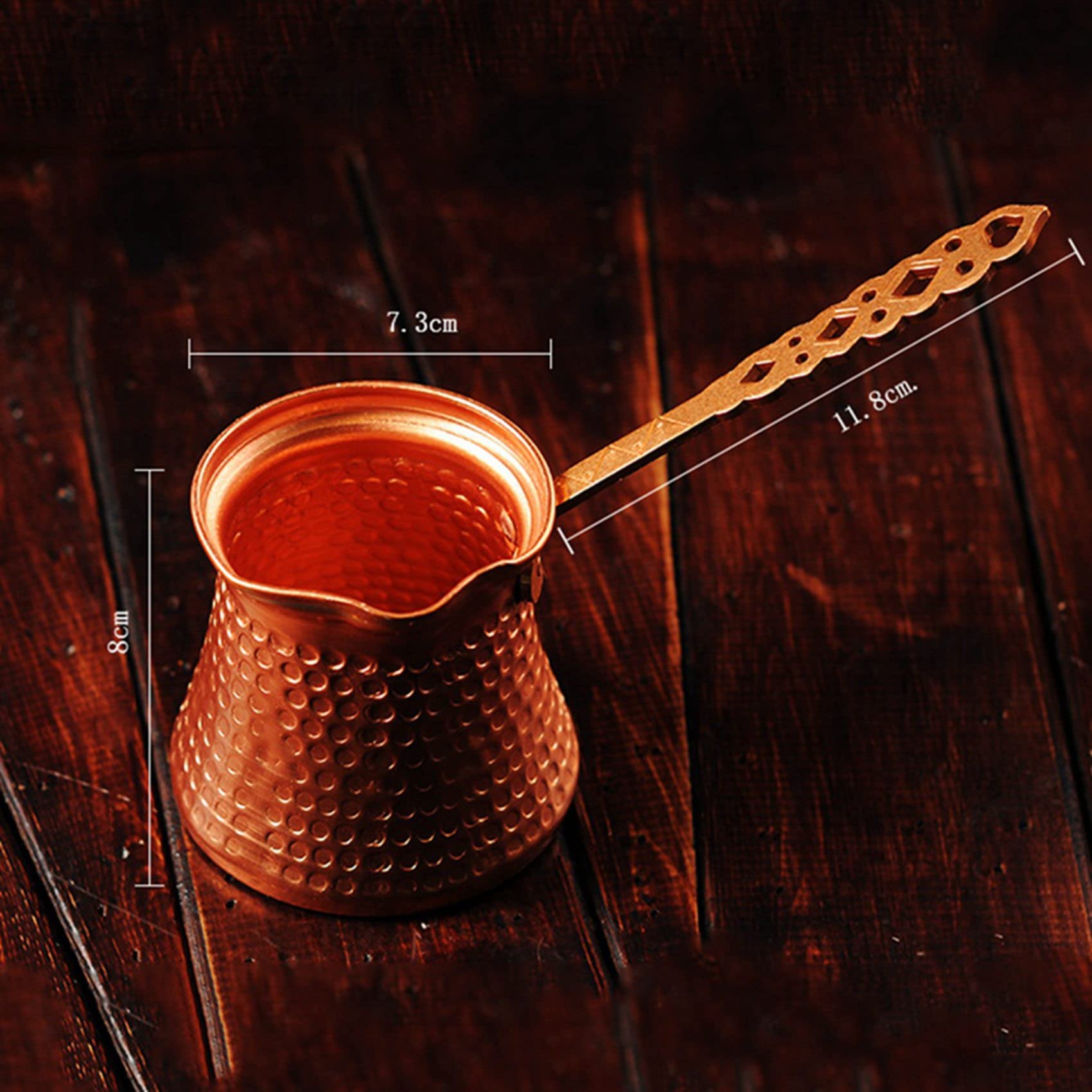 3X Caffè Manico In Legno Caffettiera 320Ml Caffè Rame Caffettiera per Cezve Cafeteria