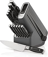 Ninja Foodi NeverDull 14-Piece Knife Block Set with Built-in Sharpener - German Stainless Steel Knives, K32014 Black