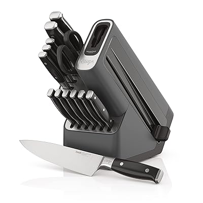 Ninja Knife Set, Knife Sharpener, Knife Block Set, Stainless Steel Knives, 14 Piece Set, Steak Knives, Chef Knives and More, Foodi NeverDull, Black, K32014