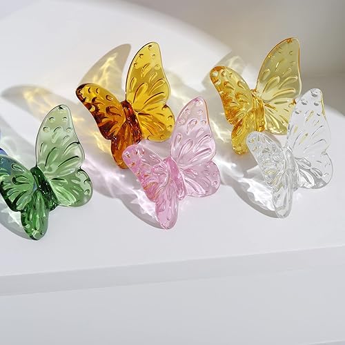 Miniatura 4 de WEISIPU Figura de mariposa de cristal coleccionable, estatua de adorno de cristal para decoración de mesa de pisapapapeles para oficina en casa,