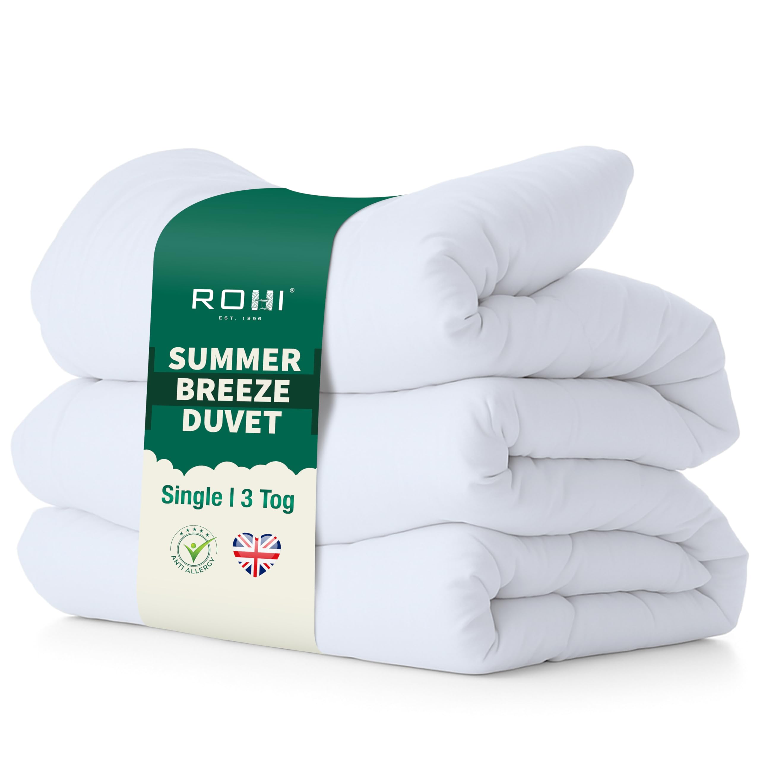 Rohi Soft Microfibre 3 Tog Single Size Duvet – Anti-Allergy – 3 Tog Soft Like Down Luxurious lightweight Summer Duvet (3 TOG, Single)