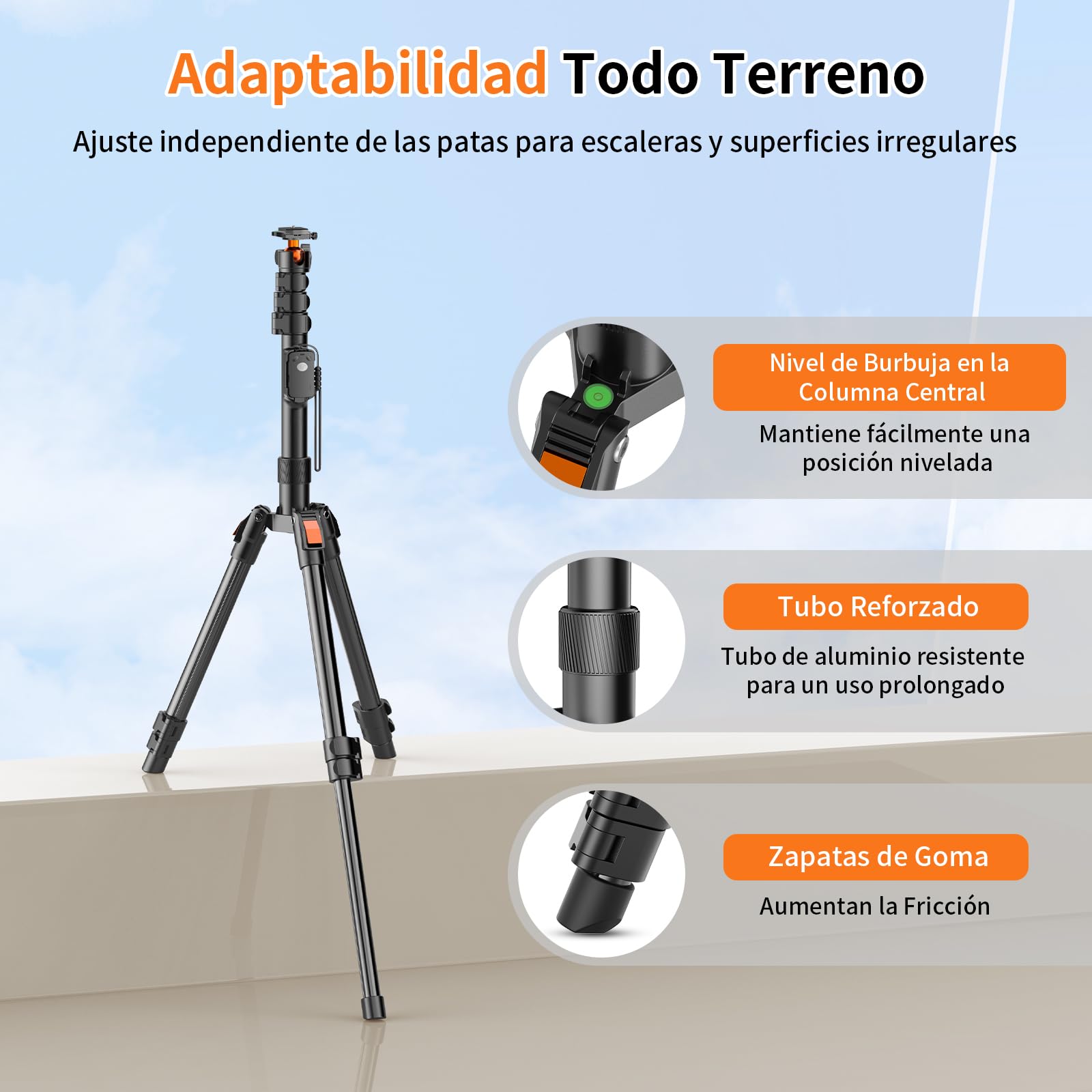 XXZU 191cm Tripode Camara, Tripode para Movil con Control Remoto, Tripode Camara de Aluminio con Soporte para Teléfono y Rótula de 360°,Tripod para Cámara Digital/Smartphone/Luz de Anillo/Webcam