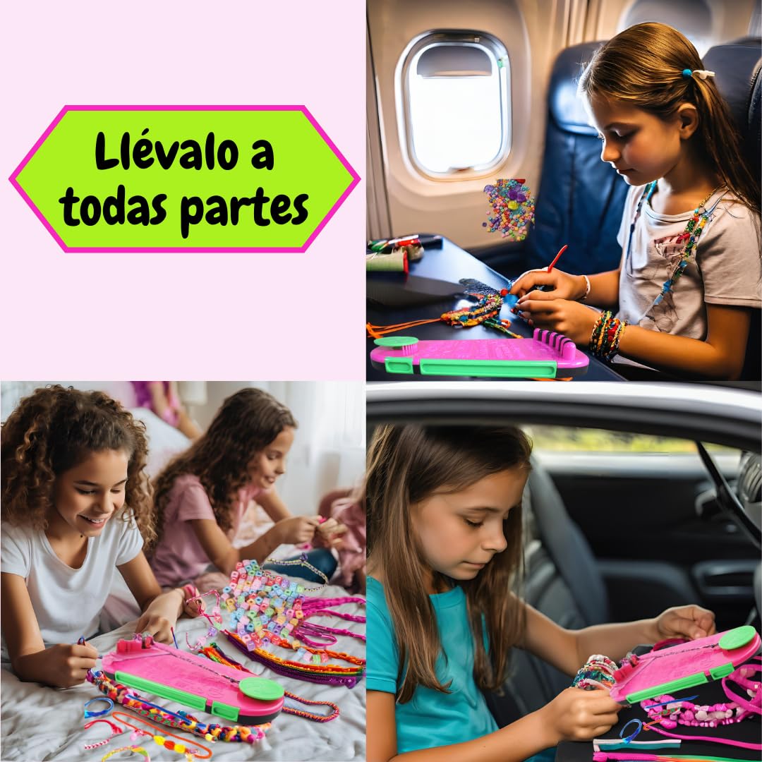 Kit para hacer pulseras para niñas de 8 a 16 años - Manualidades creativas con instrucciones en español, ideal como regalo para niña de 9, 10 o 12 años - Regalo para cumpleaños o comunión