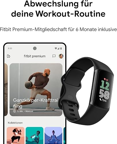 Fitbit Google Charge 6 Activity Tracker Includes a 6 Month Premium Membership, 7 Days Battery Life, Google Wallet and Maps - 7