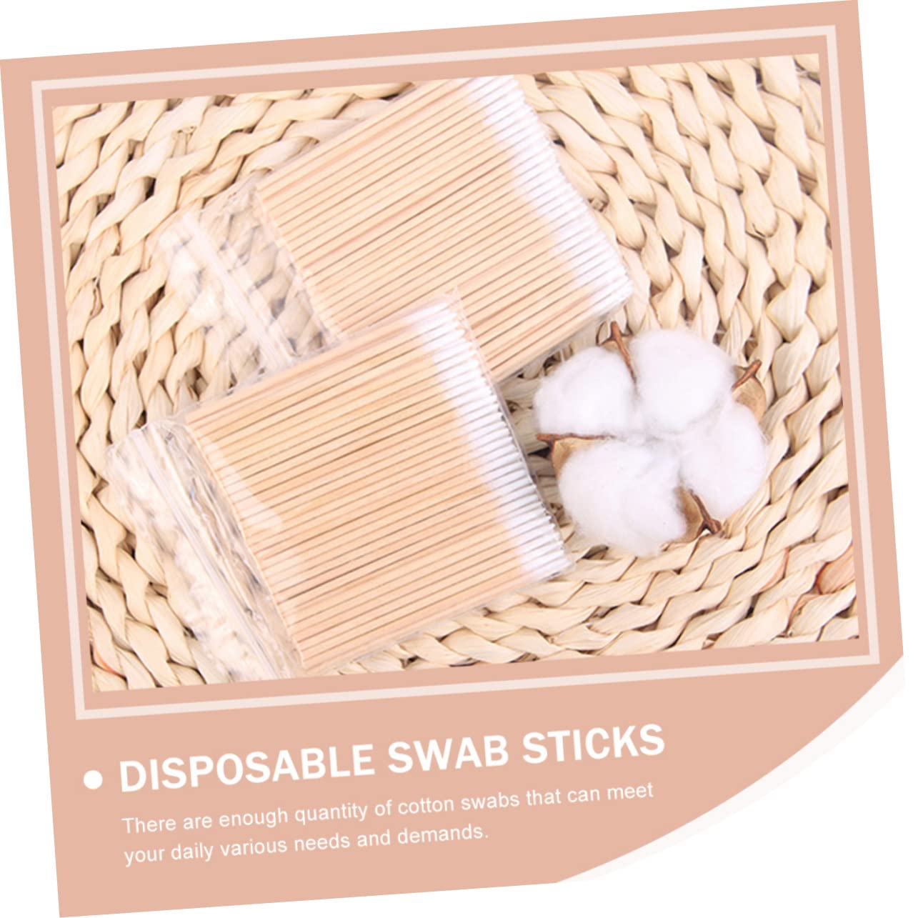 minkissy Cotton Swabs for Cleaning Makeup Supply Women's Disposable Swabs Long Cotton Tips Efficient Cleaning
