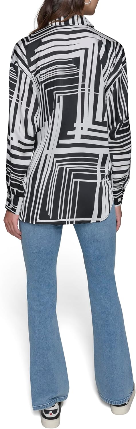 Karl Lagerfeld Womens Oversized Printed Blouse - Image 4
