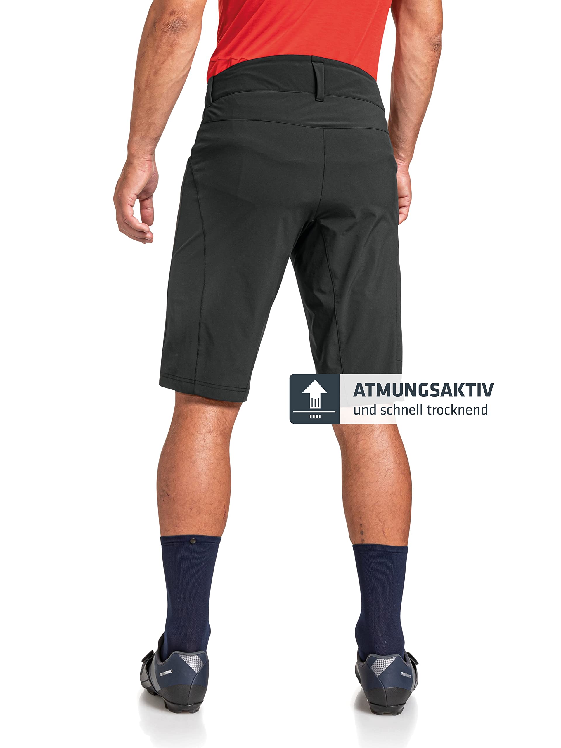 Schöffel Herren Shorts Danube M, Wasserabweisende Radlerhose, schnell trocknende Fahrradhose mit Bundverstellung