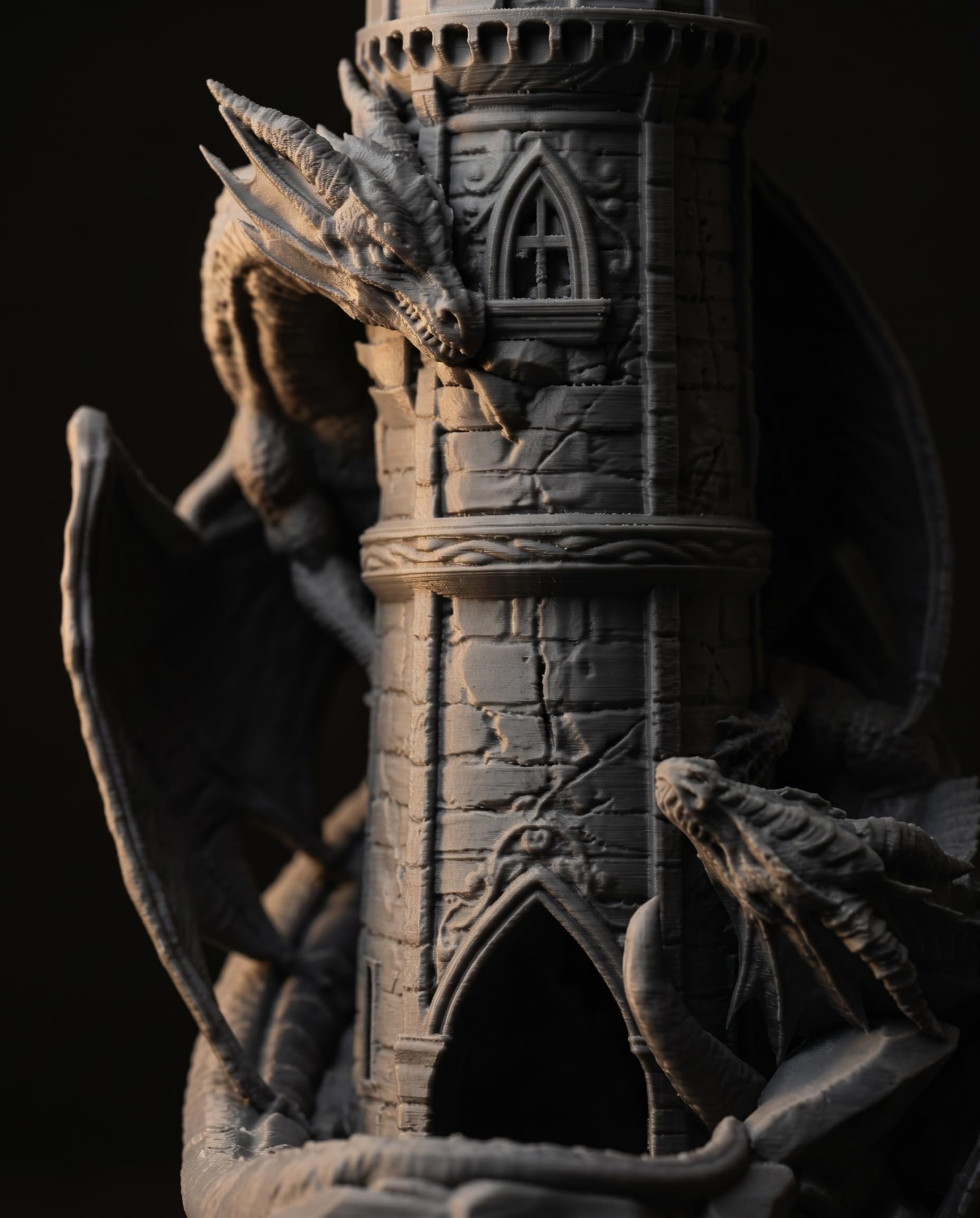 Drachen Würfelturm für Würfel bis 25mm | DND Dragon Dice Tower Made in Germany | Tabletop Rollenspiel Pen & Paper DSA Fantasy Deko | unbemalt zum Bemalen | Geschenkidee Spielleiter