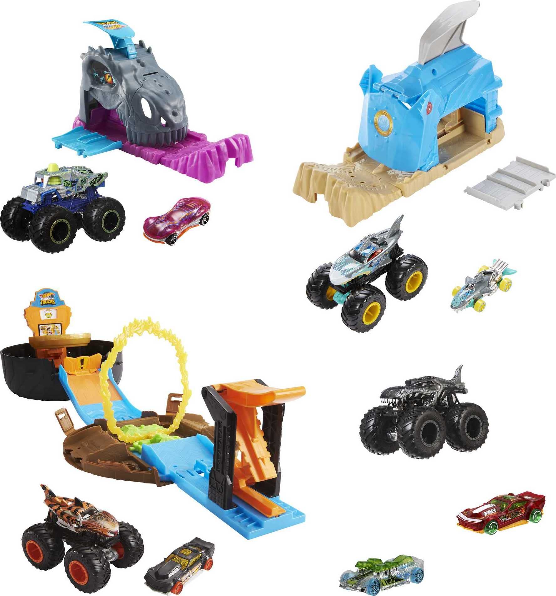 Hotwheels MONSTER TRUCKS 6種3PACK Hot Wheels Monster Trucks Creature 3-Pack 1:64 Scale Set