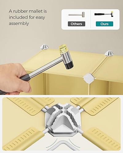 Miniatura 6 de SONGMICS Organizador de almacenamiento de cubos, juego de 16 cubos de plástico, estante para libros, organizadores de armario y almacenamiento,