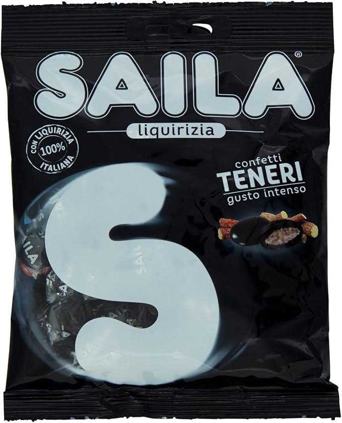 Saila Confetti Alla Liquirizia Italiana, Confettini Teneri, Senza Glutine, Incartati