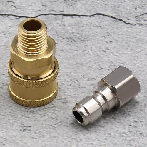 Miniatura 7 de SING F LTD 2 acopladores para lavadora a presión de 1/4 pulgadas de conexión rápida a rosca NPT macho para lavadora a presión de conexión rápida,