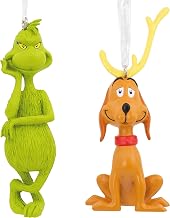 EAZZ 2PCS Green Monster Christmas Tree Ornaments, Resin Funny Holiday Decorations forHoliday Party, Indoor Home Decor & Seasonal Gifts(3.5")