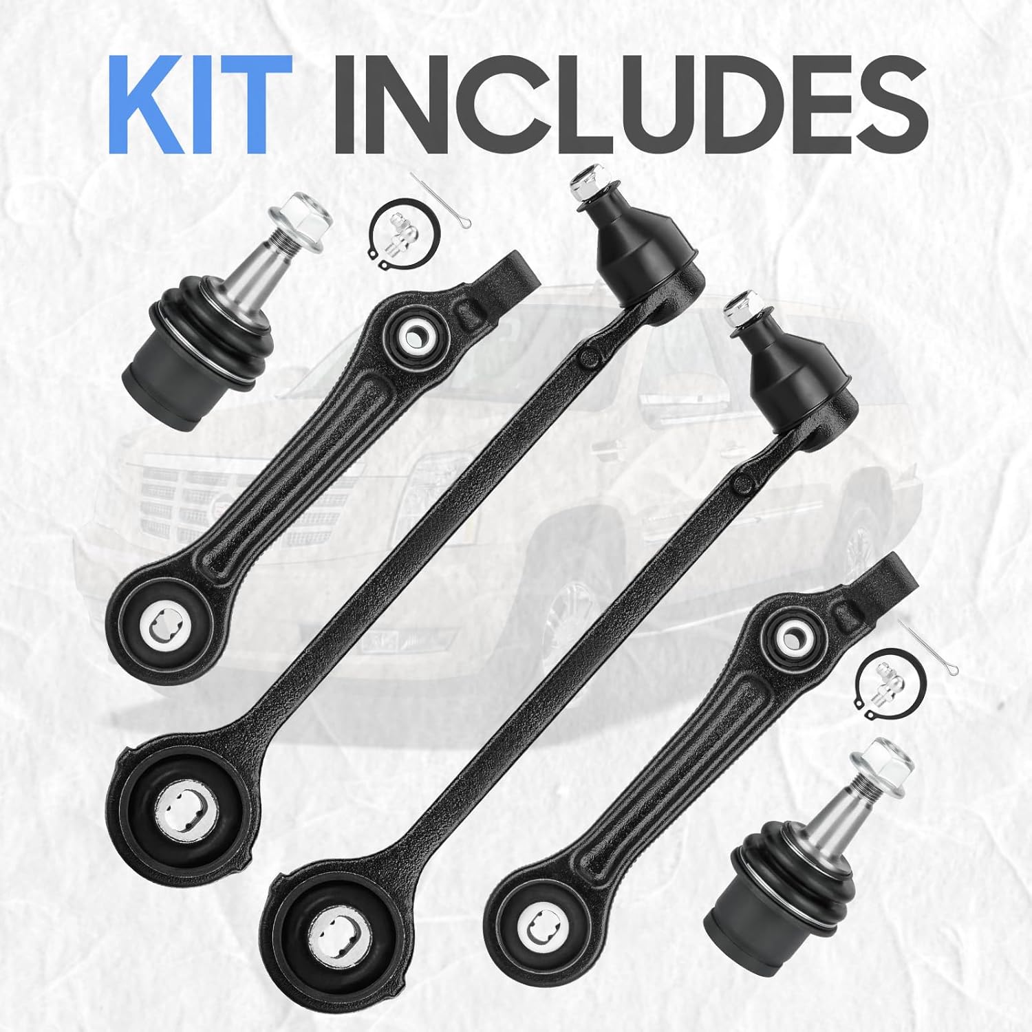 RWD Front Lower Forward & Rearward Control Arms w/Ball Joints Suspension Kit for Chrysler 300 Dodge Charger Challenger Magnum RWD (6pc Set)